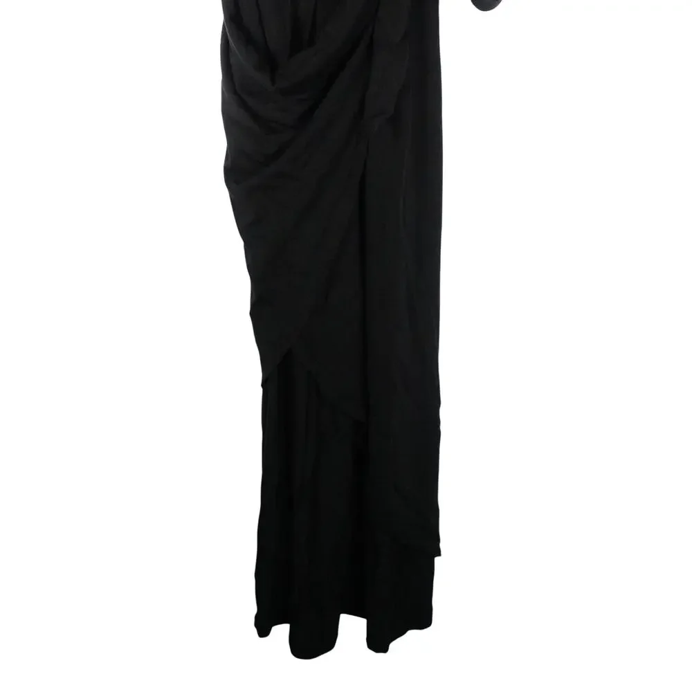 New Quince Black Tencel Jersey Side Tie Dress Midi Wrap Women’s Medium Soft